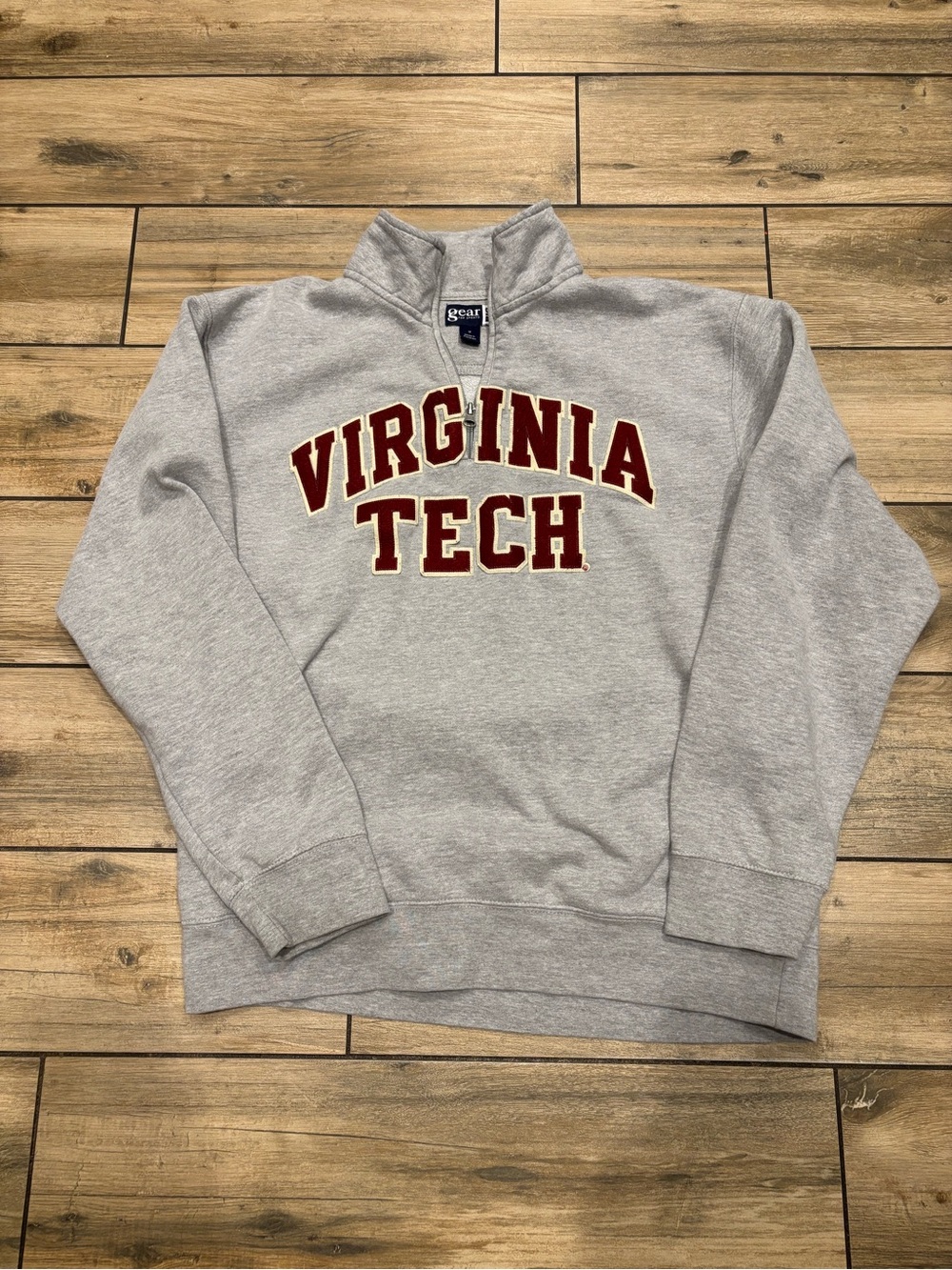 Virginia Tech Hokies Gear for Sports Big Cotton 1/4 Zip Sweatshirt Size M